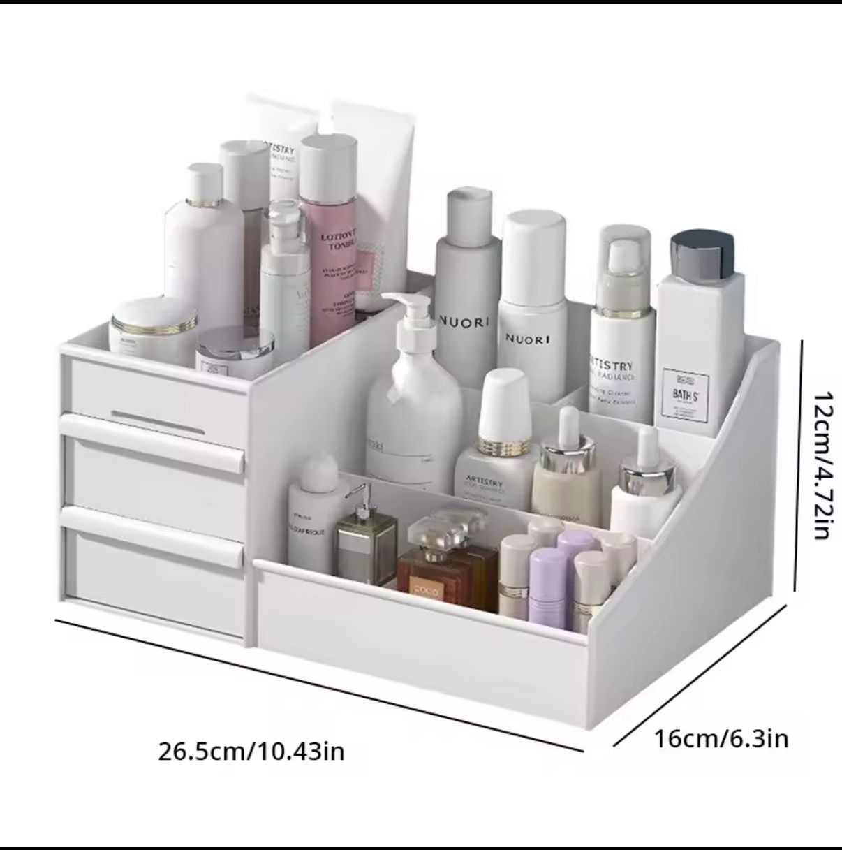 1pc white Drawer makeup storage